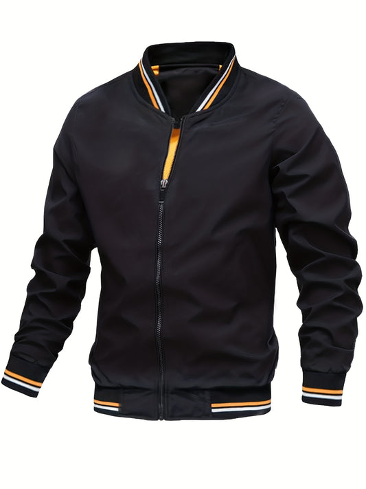 Men's Zipper Baseball Jacket for Spring/Autumn