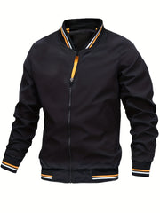 Men's Zipper Baseball Jacket for Spring/Autumn