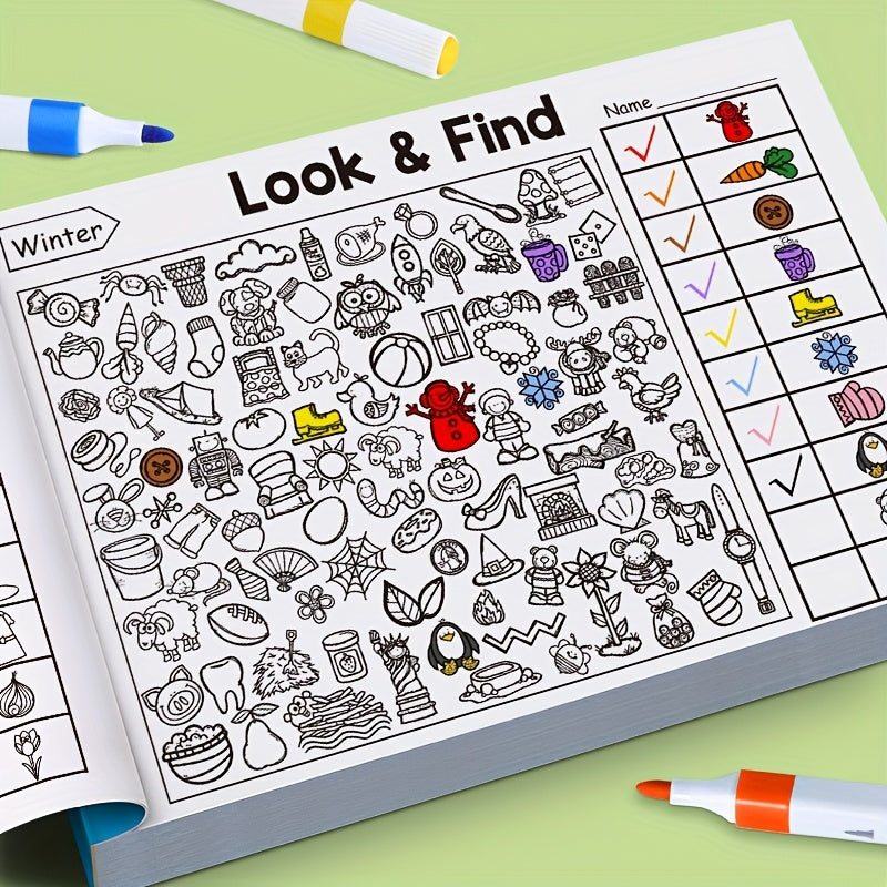 Kids Hidden Pattern Book - Dinosaur, Food, Snowflakes, Fruits