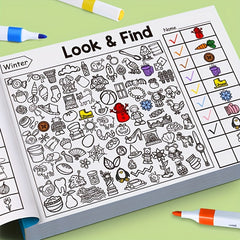 Kids Hidden Pattern Book - Dinosaur, Food, Snowflakes, Fruits