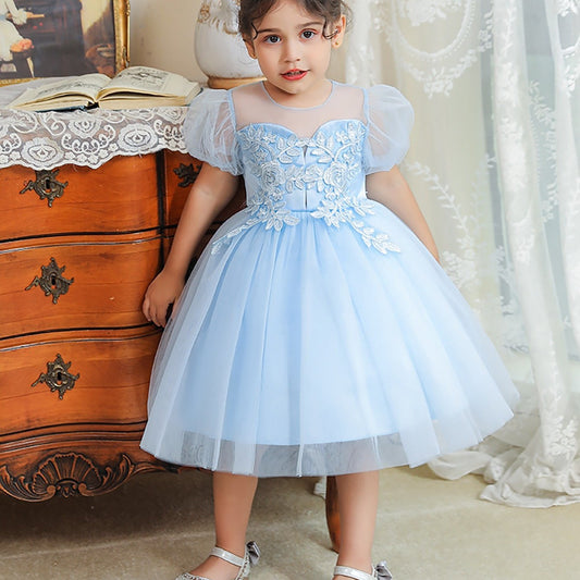 Girls' Puff Sleeve Princess Dress