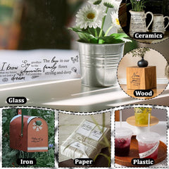 5pcs Inspirational Quotes & Butterfly Designs Rub On Transfer Stickers