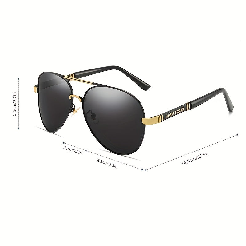 Men's Polarized Pilot Sunglasses for Day and Night Use
