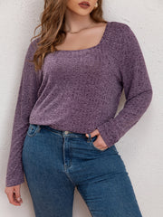  Solid Textured Long Sleeve Sweater