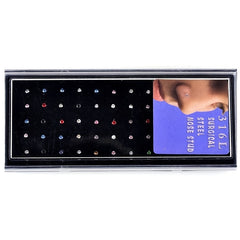 60 Pcs 1.8mm Stainless Steel Nose Stud Ring Nose Piercing Kit