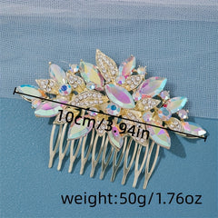 Girls Rhinestone Hairpin Crystal Leaf Hairpin