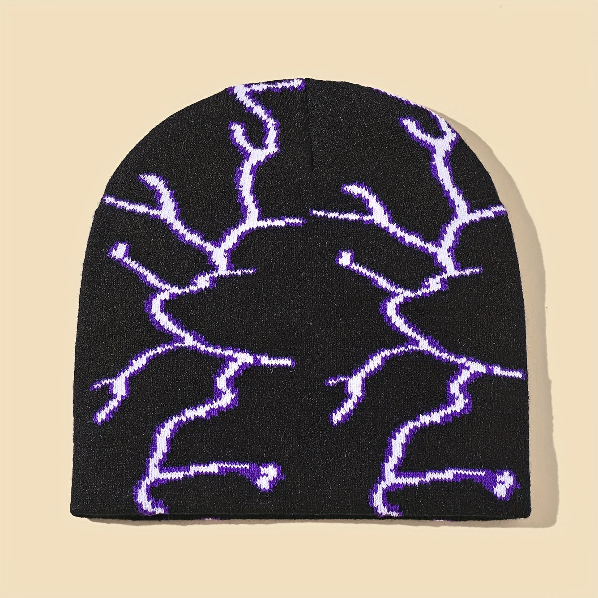 Men's Lightning Print Knit Hat