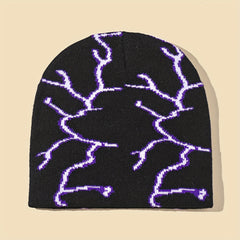 Men's Lightning Print Knit Hat