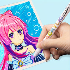 18 Pastel Acrylic Cartoon Doodle Marker Set Strong Coverage