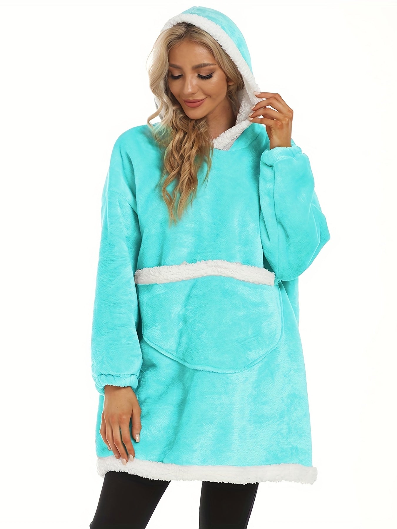 Cozy Flannel Hooded Lounge Robe with Pockets