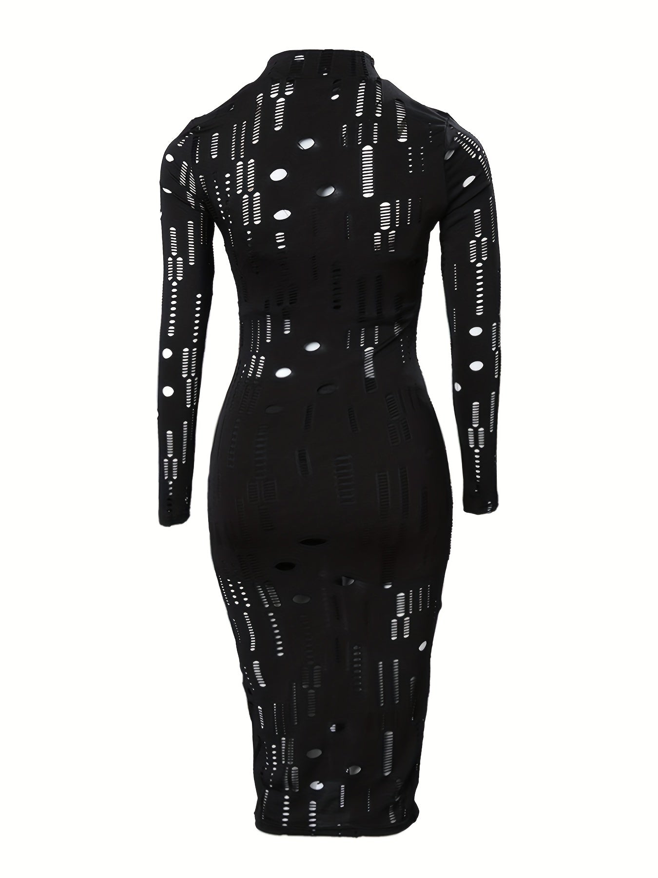 Sexy 3pc Ripped Bodycon Set: Dress, Cami Top, Shorts
