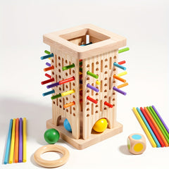 Colorful Wooden Dice Game for Kids Fine Motor Skills Development & Counting