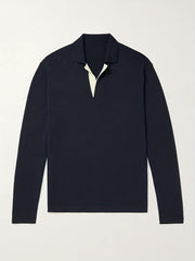 Men's V Neck Polo Collar Pullover Sweater