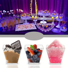 10pcs Square Mousse Cup Disposable Cake Cup Party Supplies