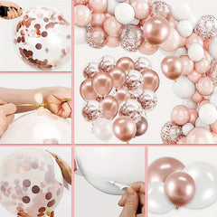 20pcs Silvery Rose Golden Confetti Balloon Set for Celebrations