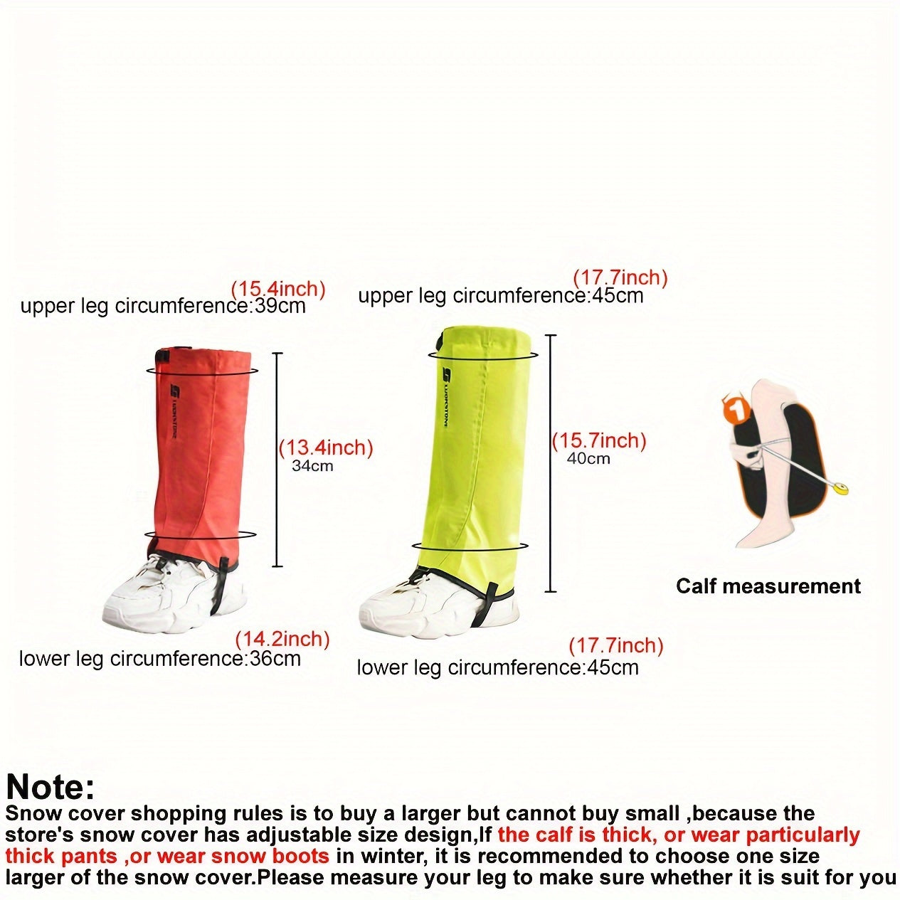 Waterproof Hiking Leg Gaiters Adjustable Snow Boot Guard