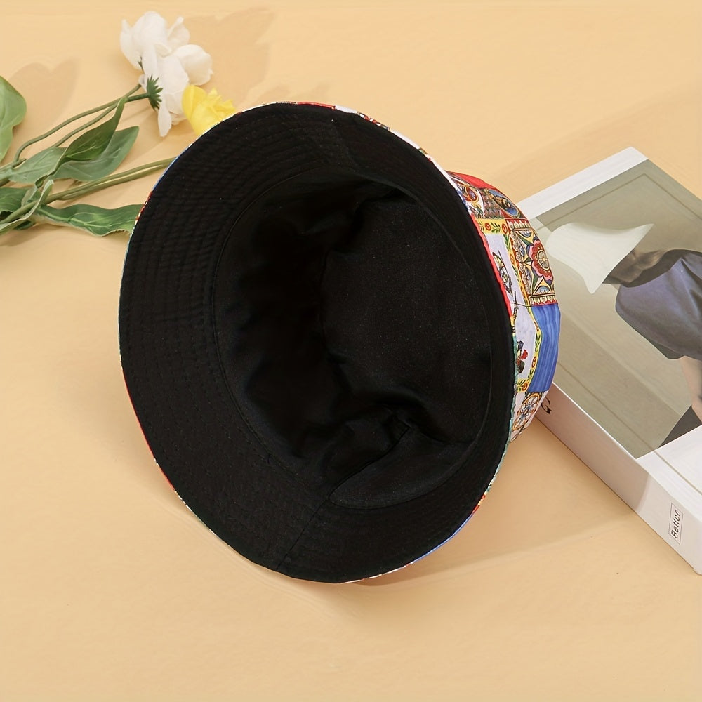Ethnic Print Reversible Outdoor Bucket Hat