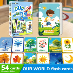 54pc Our World Flashcards - Travel Seasons Weather Nursery Office