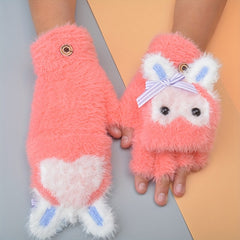 Kids Waterproof Half-finger Warm Gloves 6-15 Years