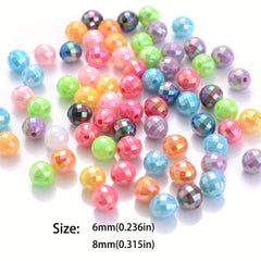 100-200PCS Round Acrylic Spacer Beads For DIY Jewelry Making
