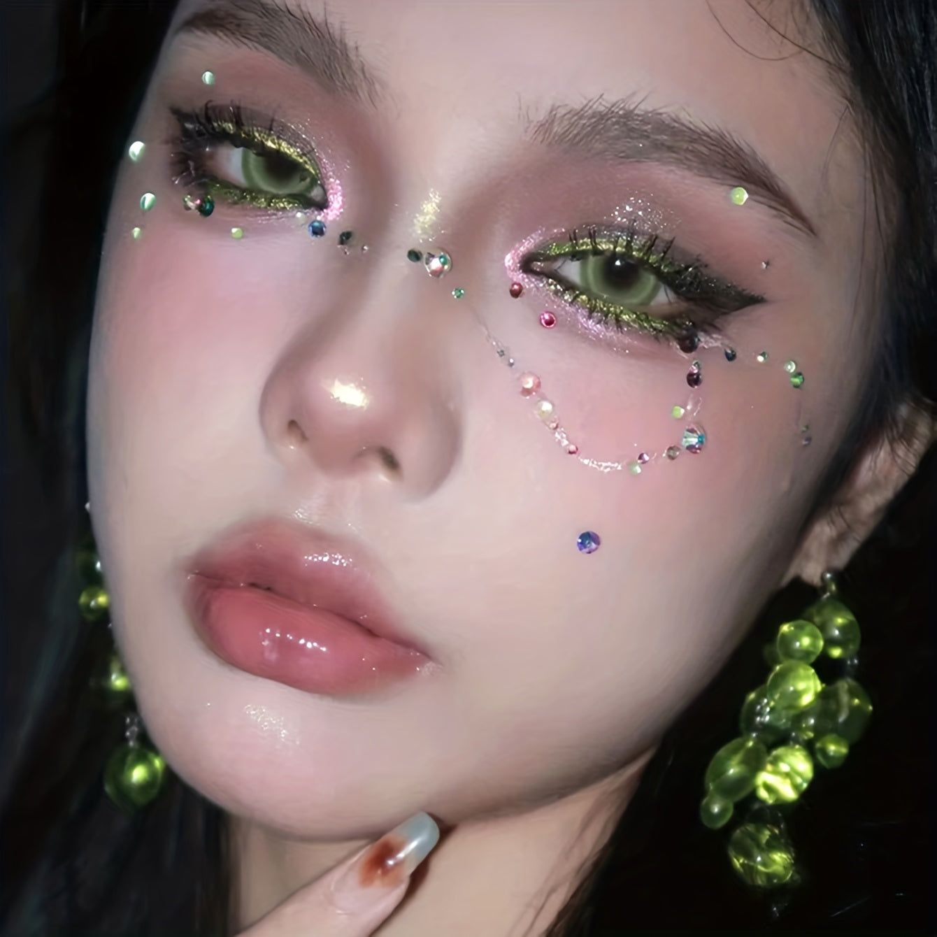 Colorful 3D Water Gemstone Face Sticker DIY Makeup Party Eye Decoration