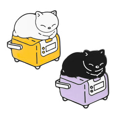 2pcs Pet Friendly Enamel Pin & Cat Brooch Mug Lapel Badges Animal Jewelry