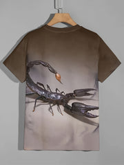 Scorpion Print T shirt Men's Casual Street Style