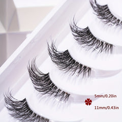 10 Pairs Natural Look Half Lashes Clear Band False Eyelashes