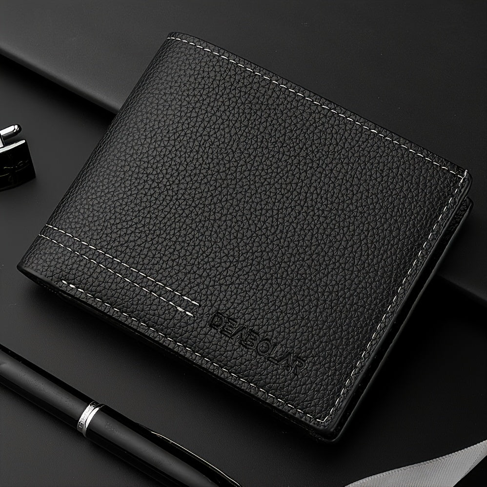 Men's PU Leather Business Wallet Card Holder