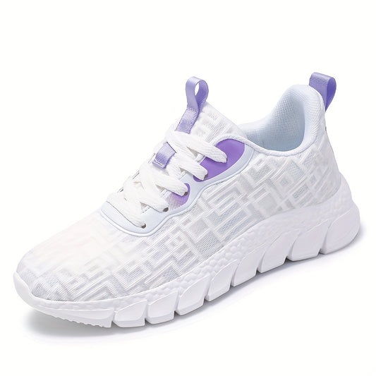 Women's Mesh Sporty Shoes Breathable Lace Up Running & Tennis Sneakers