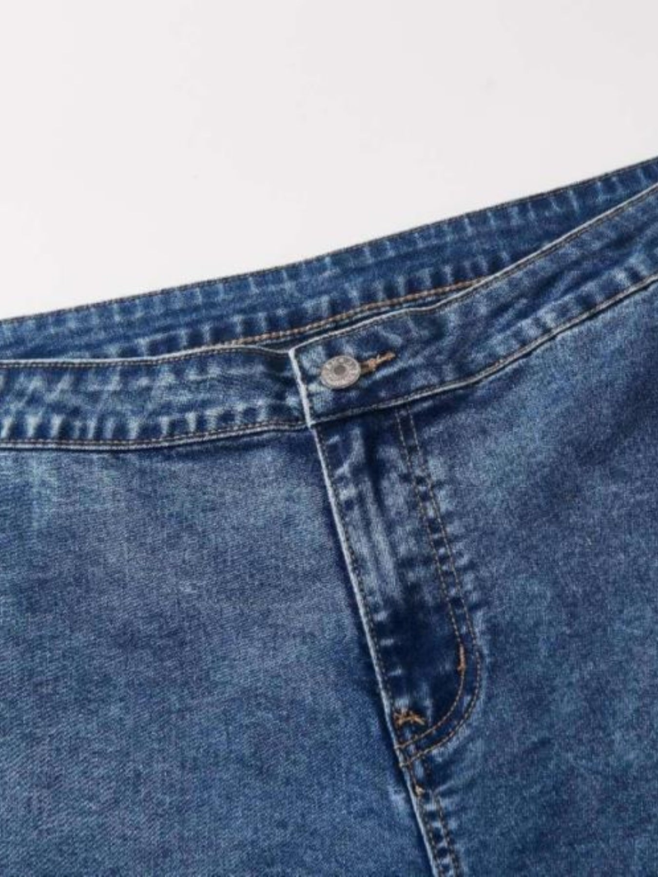  High Rise Solid Straight Leg Jeans Women's Plus Casual Denim Pants