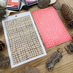 Wave Grid Stencils for DIY Art Painting on Wood Canvas Paper Fabric Wall