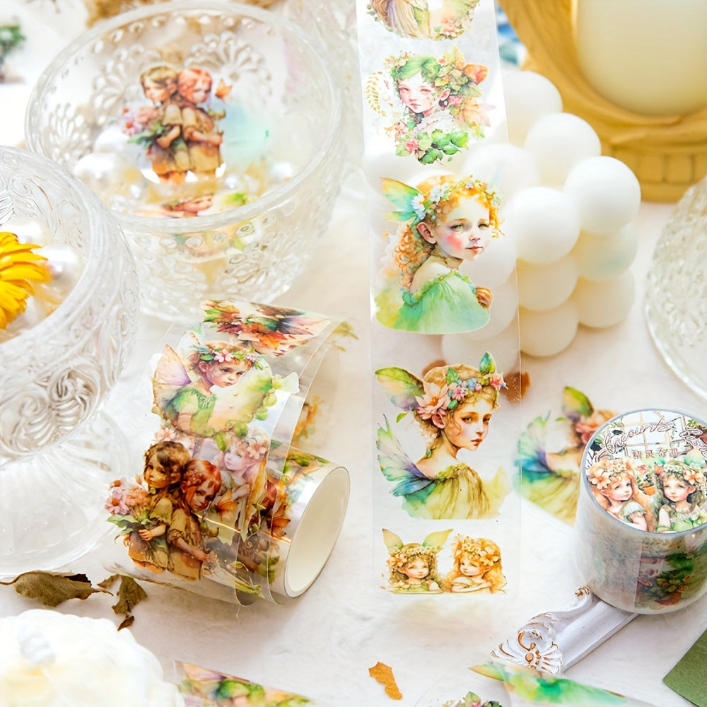 Castle Series Retro Flower Room Elf Girl PET Tape