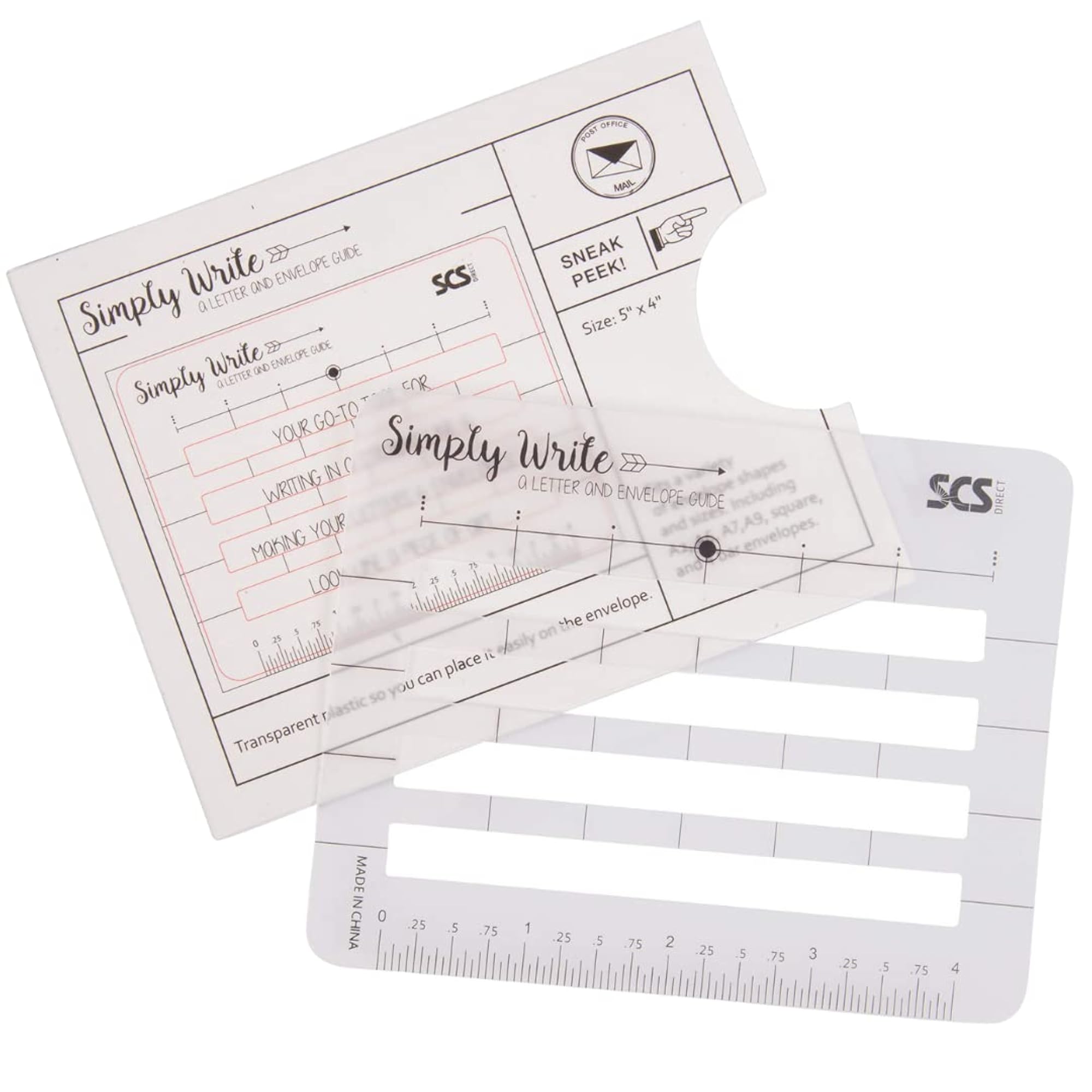 Lettering Envelope Addressing Stencil Template Ruler Guide – CRAZE