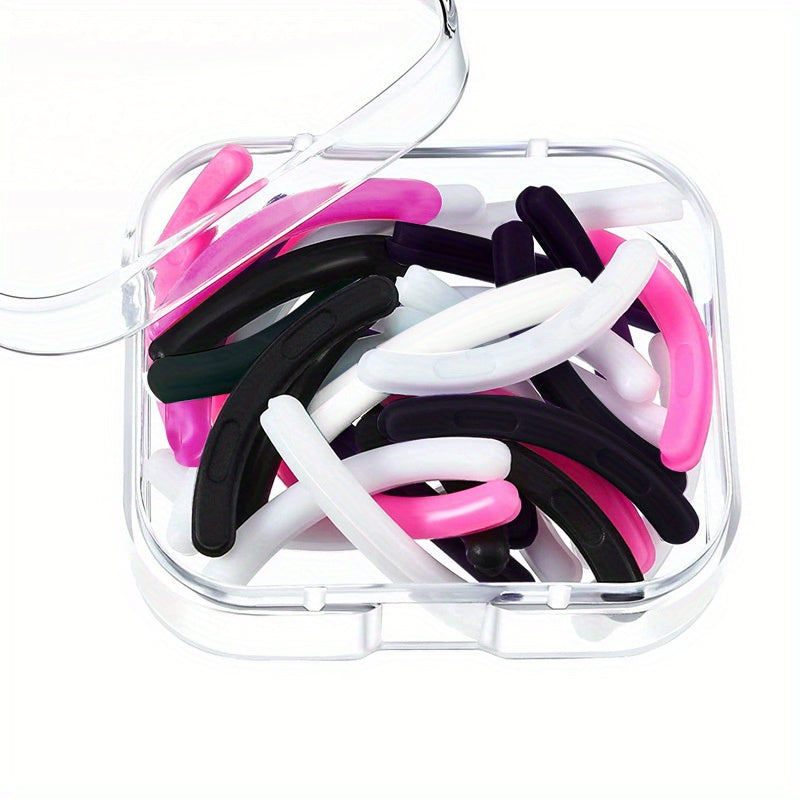 30 pcs Eyelash Curler Refill Pads Silicone Replacements Clear Storage Box