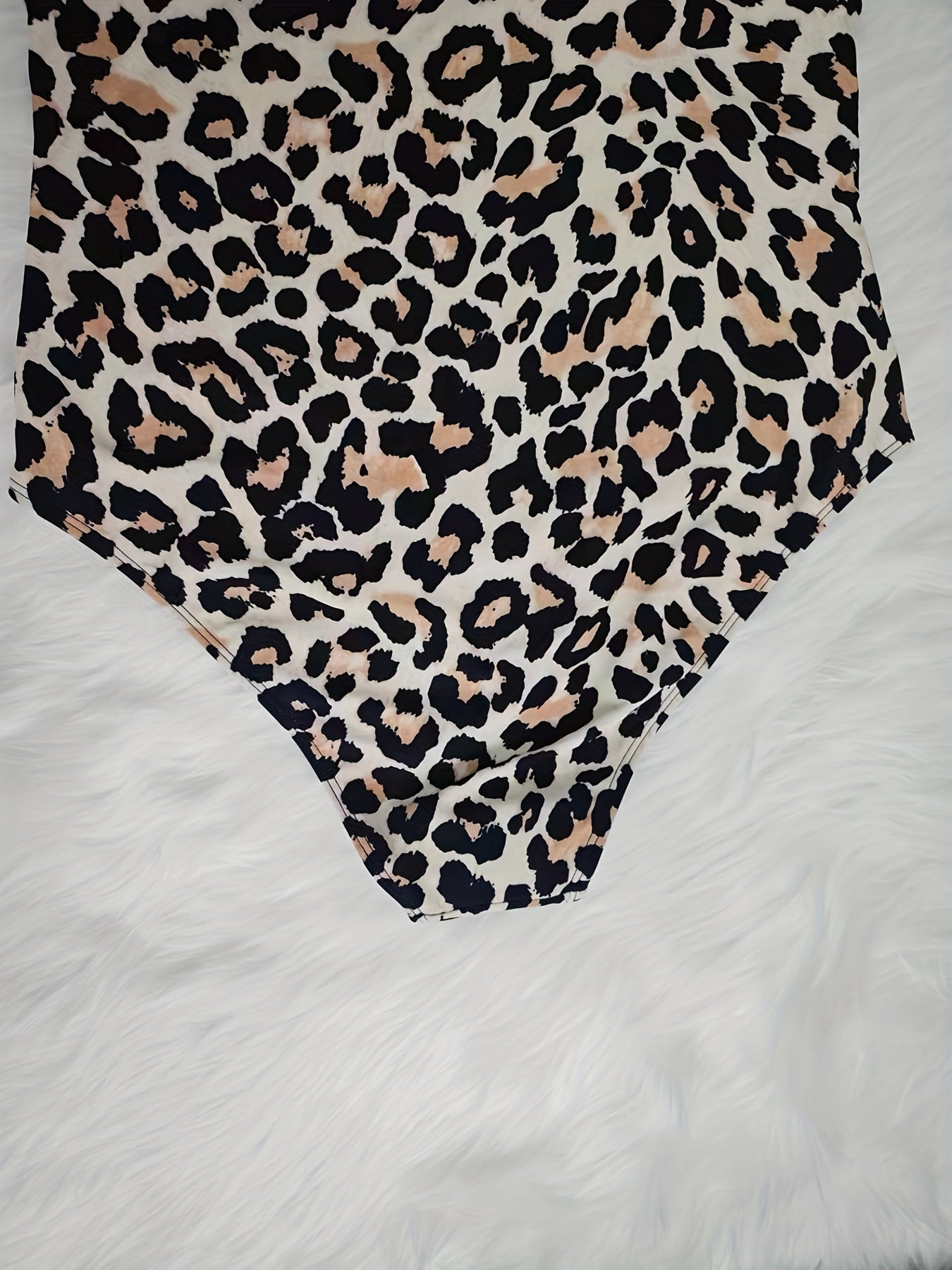  Sexy Leopard Print Halter Neck One Piece Swimsuit