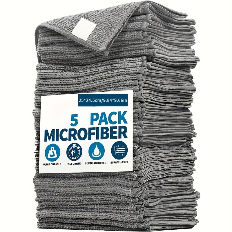10pcs Grey Dish Towels Ultra-fine Fiber Wiping Cloth Towel