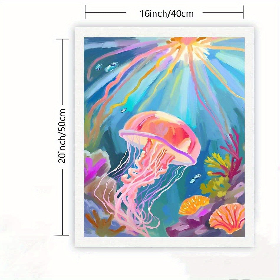 Underwater Ocean Theme DIY by Numbers Kit for Adults with Jellyfish & Coral Reef