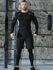 Xinso Men's 5pcs Fitness Set: Hooded Jacket, Compression Shirt