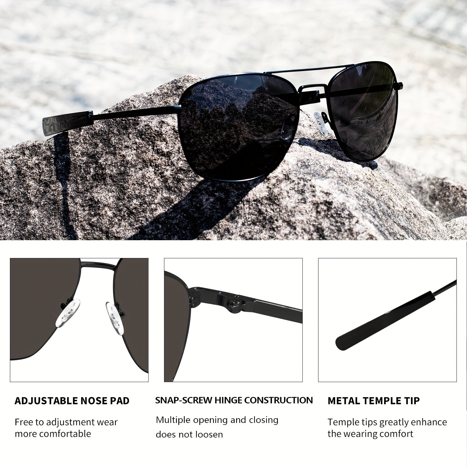 Fashionable Square UV Protection Sunglasses for Camping Cycling Travel