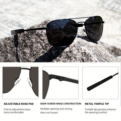 Fashionable Square UV Protection Sunglasses for Camping Cycling Travel