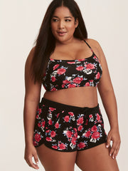  Rose & Skull Bra & Shorts Swimsuit Set