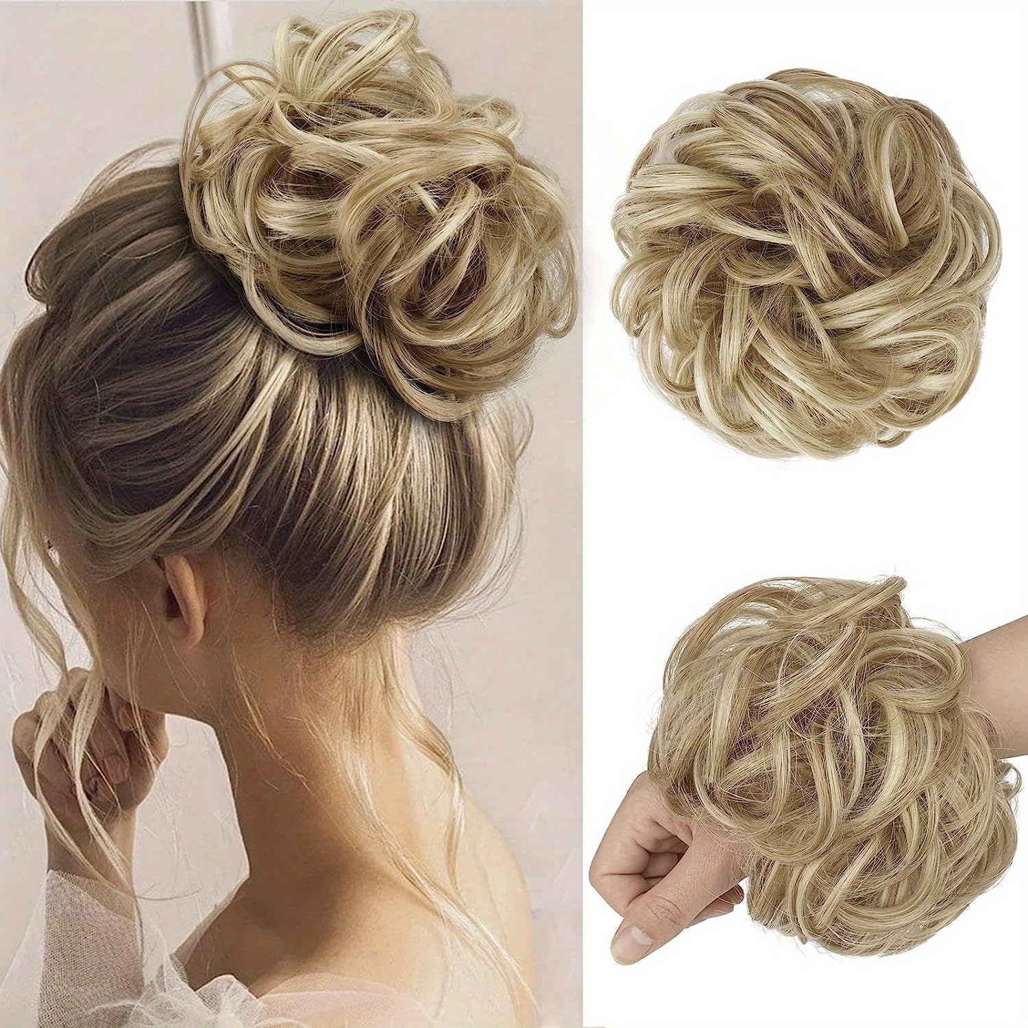 Messy Bun Scrunchies for Women Girls Synthetic Fiber Tousled Updo Hair Pieces