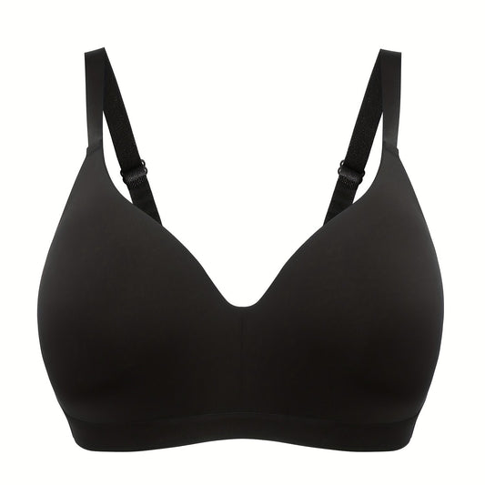 Women's Plus Size Wireless Padded T-shirt Bra - Adjustable Strap