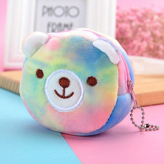 Plush Cartoon Unicorn Cat Bear Bunny Coin Purse Key Pendant Bag for Kids