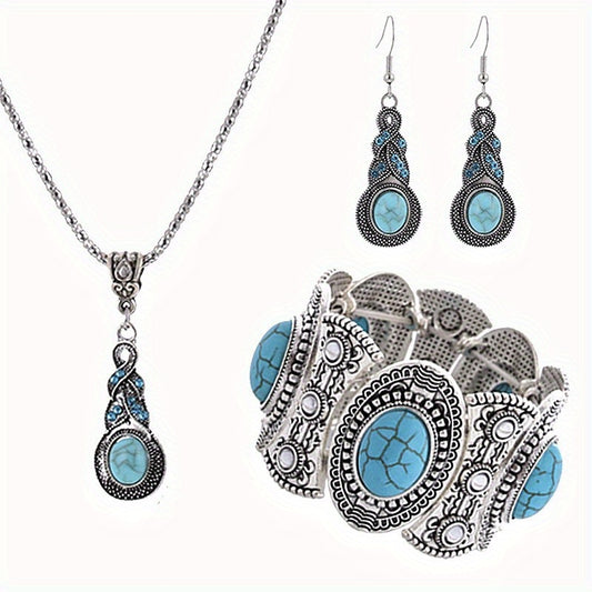Vintage Turquoise Jewelry Set for Women