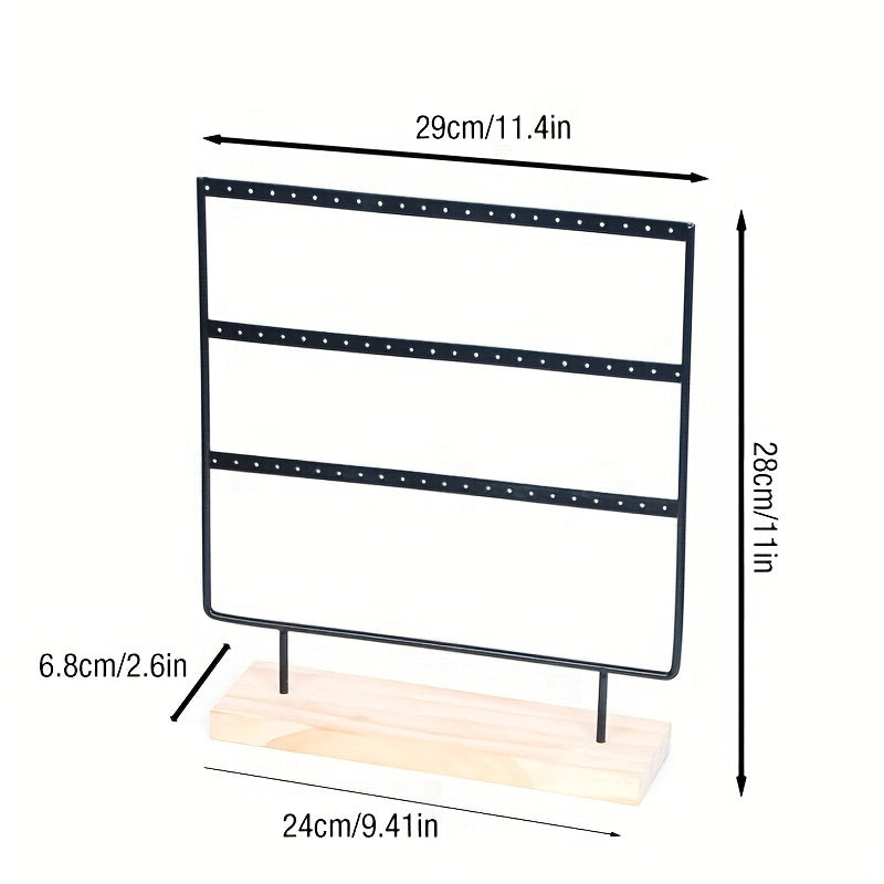 Wood Base Earring Holder Detachable Jewelry Display Rack