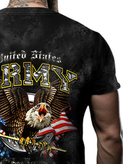 Men's Eagle Print Short Sleeve T-shirt Graphic Tee