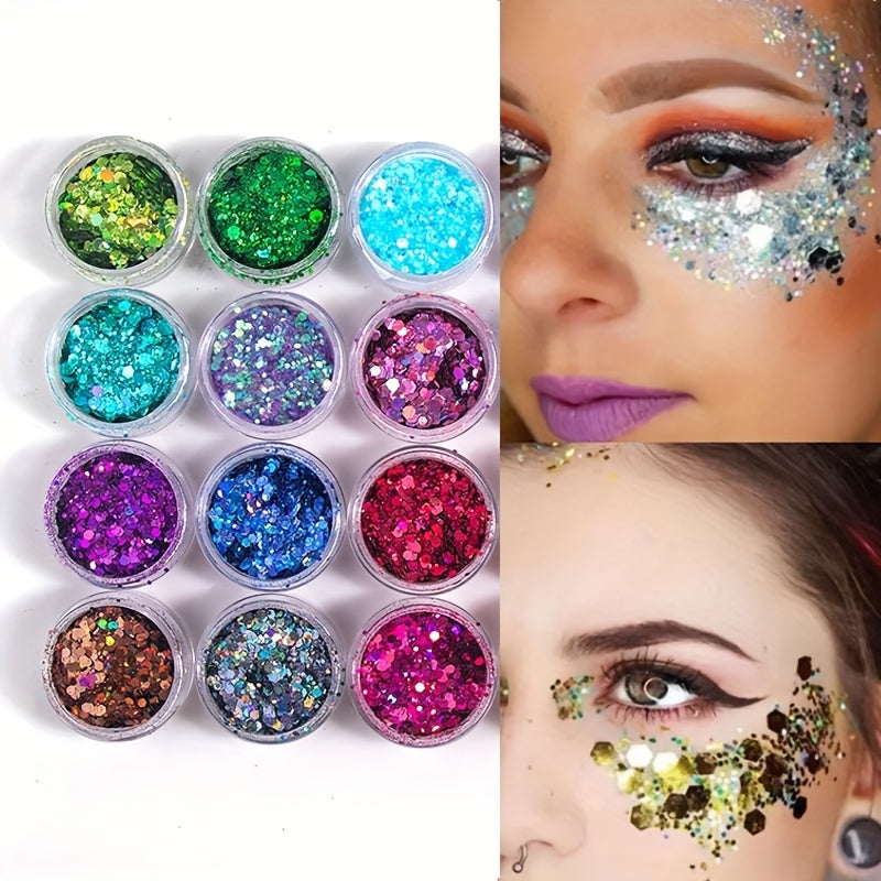 20 Colors Body Glitter Face Sequins Liquid Eyeshadow Chunky Glitter