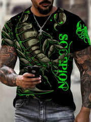 Scorpion Pattern Print Men's Short Sleeve T-shirt